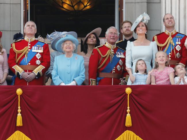 The rare gathering of almost the entire royal family on the balcony – a tradition which goes back to 1914 - came at the conclusion of the annual ‘Trooping the Colour’ parade. Picture: AP