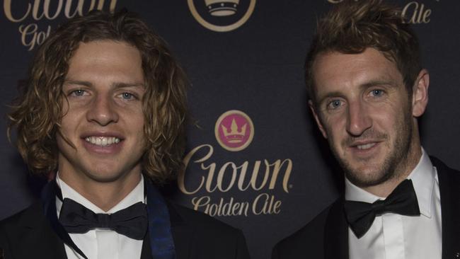 Nat Fyfe and Michael Barlow at the ‘Crown Golden Ale Brownlow Medal After Party’ at Club 23