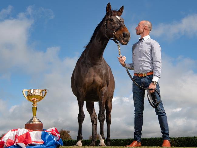 Boss and Makybe Diva are reunited at Gnarwarre. Picture: Jason Edwards