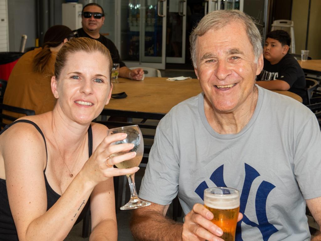 Tanja Poole from Shoal Point with her father Gunter Schlitter from Seaforth at Australia Day @ The Bowlsie Northern Beaches Bowls club.Picture: Michaela Harlow