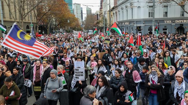 The Free Palestine Rally in Melbourne. Picture: NCA NewsWire / Ian Currie