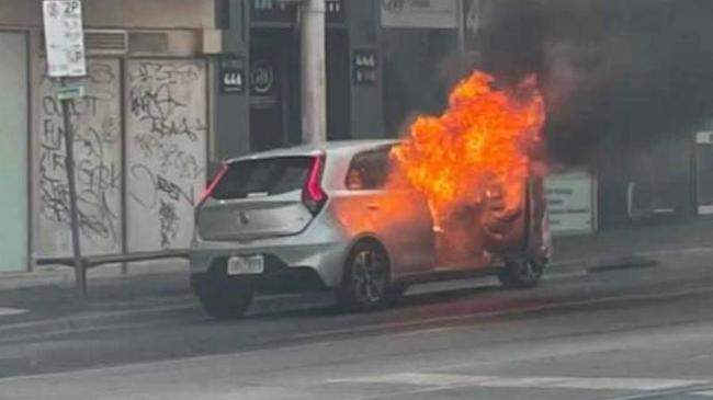 The man set himself and his car alight on Church St over Victoria's vaccine mandates.