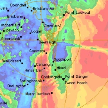 Some parts of South East Queensland recorded 250mm of rain in just three hours overnight. Picture: BOM