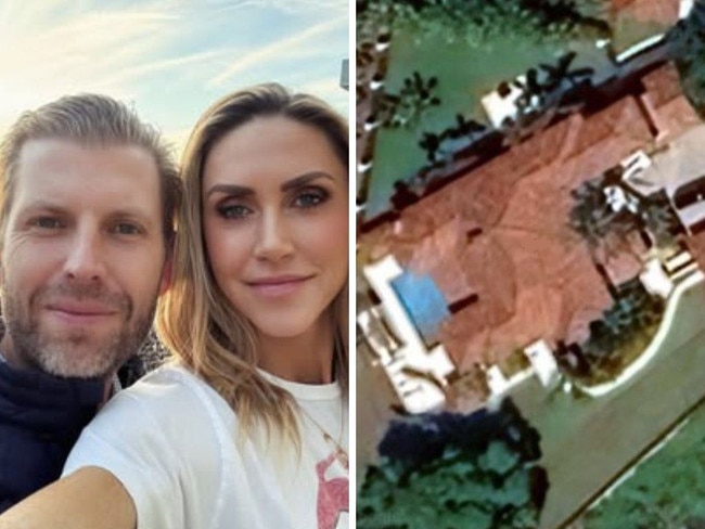 Inside Eric, Lara Trump’s $12m sprawling mansion. Picture: laraleatrump/instagram; Google Maps