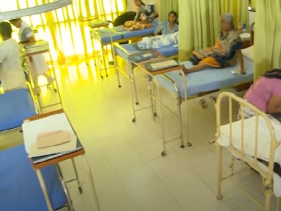 A ward scene from a National Hospital of Sri Lanka video.