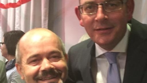 Former Merri-bek councillor Milad El-Halabi with Premier Daniel Andrews.