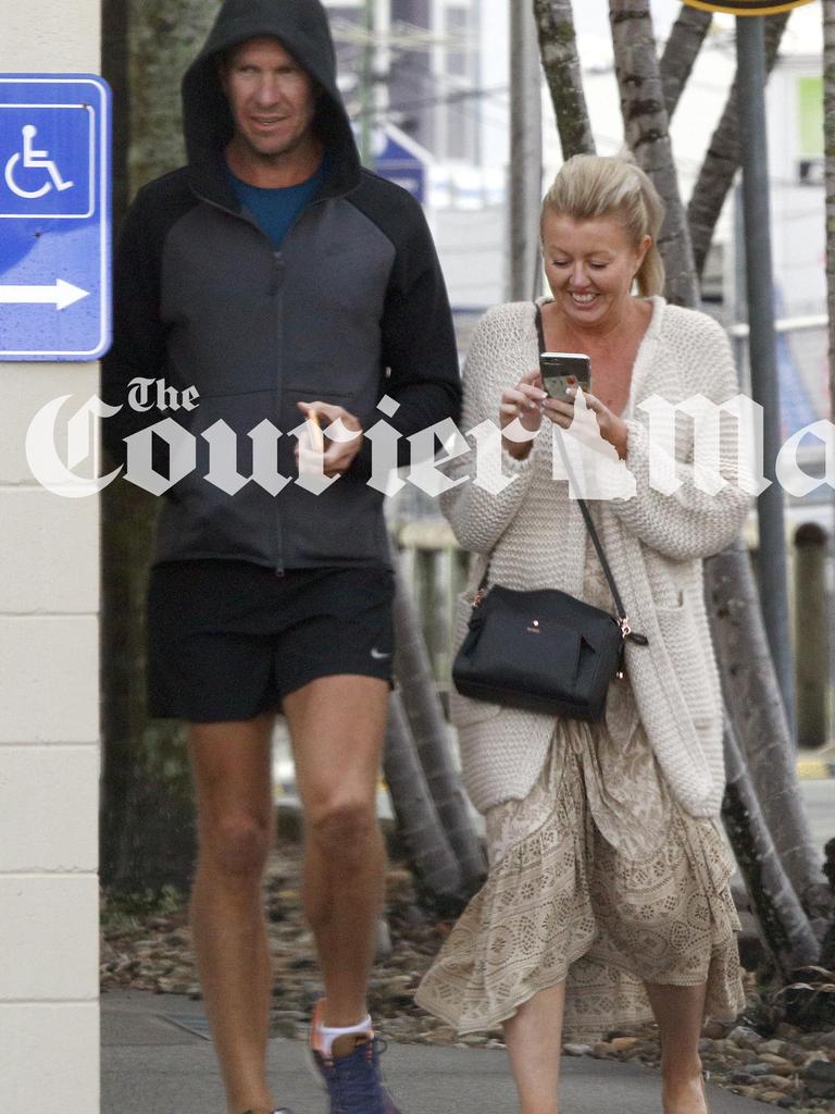 Former Billabong CEO Matthew Perrin and partner Belinda Otton on the Gold Coast today. Picture: WP Media