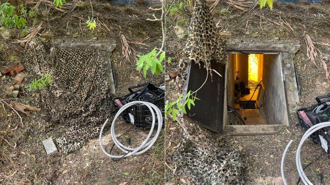 Police photos of a concealed bunker on a Coromandel East property.