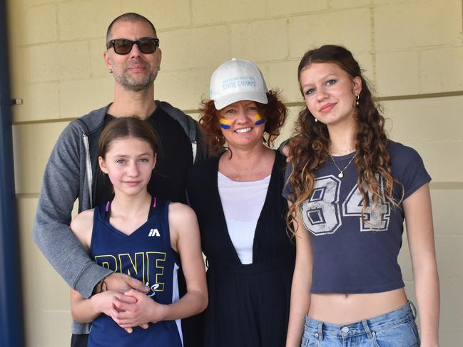 The Platz family - Bill, Lotte, Thea and Esme - at the Basketball Queensland under-14 girls state championships in Rockhampton on June 30, 2024.