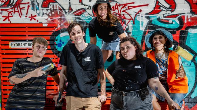 INKSPER, Caleb Schatz, Polly Johnstone, Bethany O'shea and Mikaela Lee are some of the Darwin based Artists who are part of this year's 2025 Darwin Street Art Festival Lineup. Picture: Pema Tamang Pakhrin