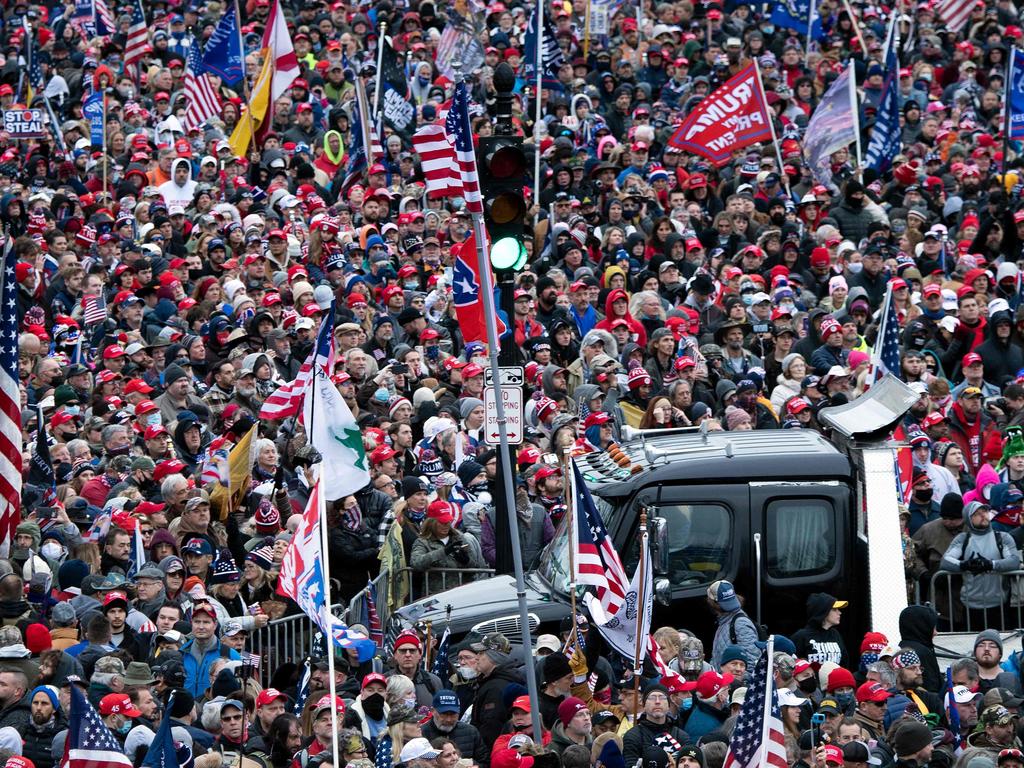 Part of the huge crowd at the Trump rally in Washington. Picture: AFP