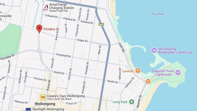 The crash occurred on Flinders St, Wollongong. Picture: Google Maps