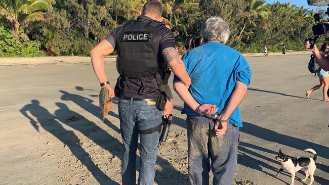 Footage of the Port Douglas beach arrest was seen around the world.