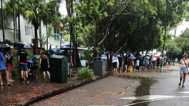 Long lines at a Noosa testing clinic on Monday, December 27.