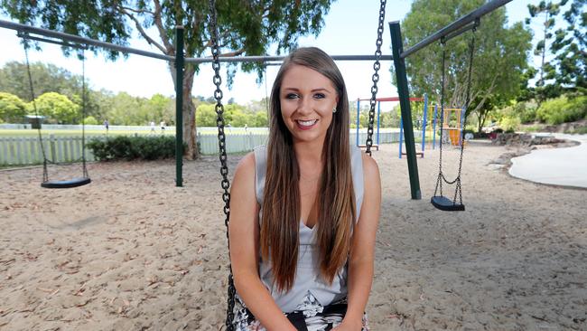 Labor's Meaghan Scanlon at Pacific Pines — a school in her electorate will be upgraded. Photo by Richard Gosling