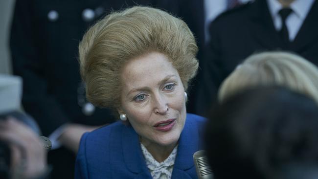 Gillian Anderson as Margaret Thatcher in the fourth season of The Crown.