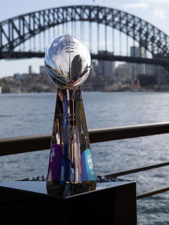 Super Bowl teams are playing for the Vince Lombardi Trophy.