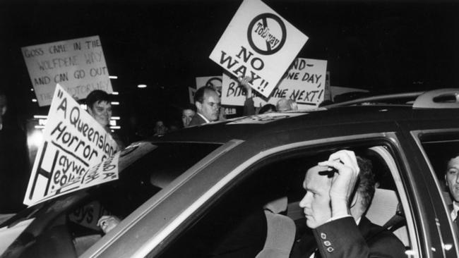 Mr Goss was targeted by furious protests in the lead up to the election Picture: Ray Cash