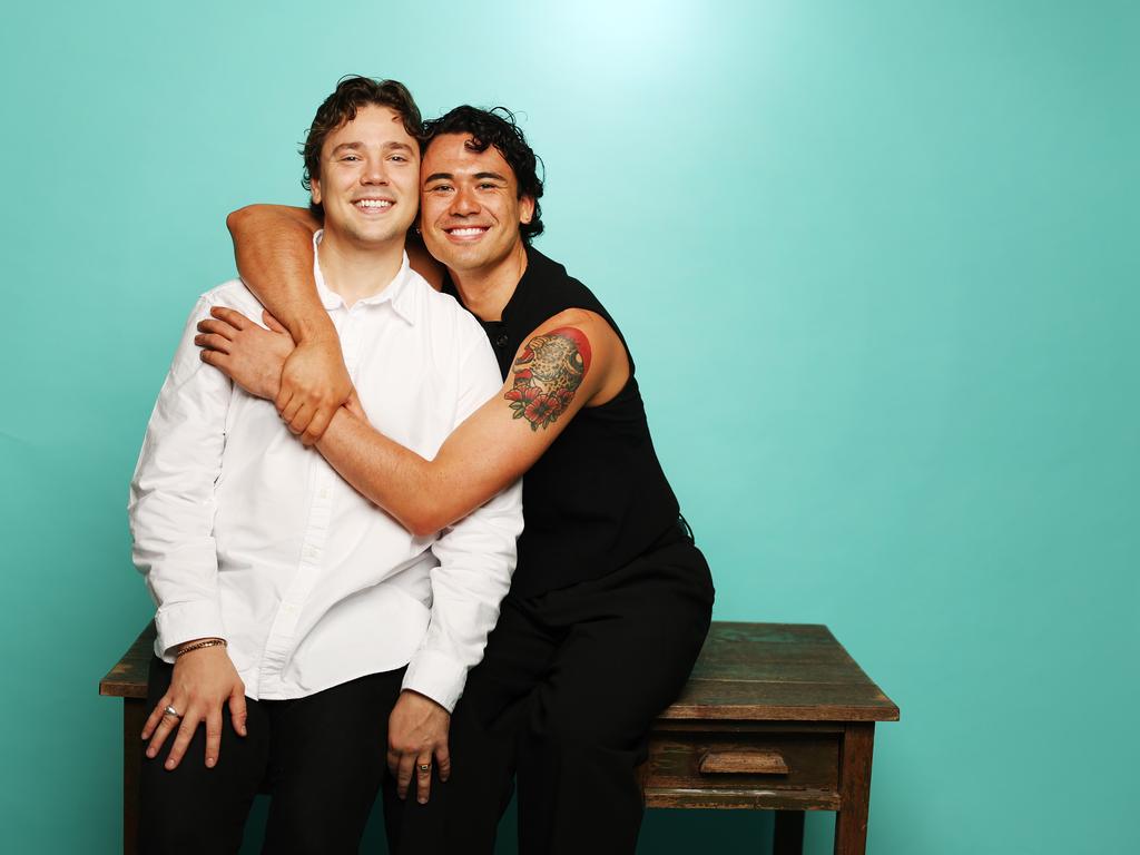 Liam with partner Lukas Radovich. Picture: Rohan Kelly