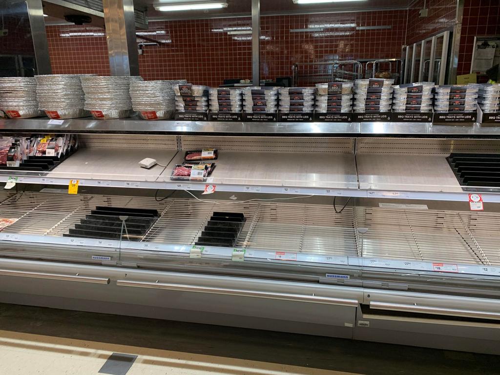 Shoppers are experiencing empty shelves at Coles Rural View as Covid-19 causes disruptions to the supply chain, January 8, 2022. Picture: Tara Miko