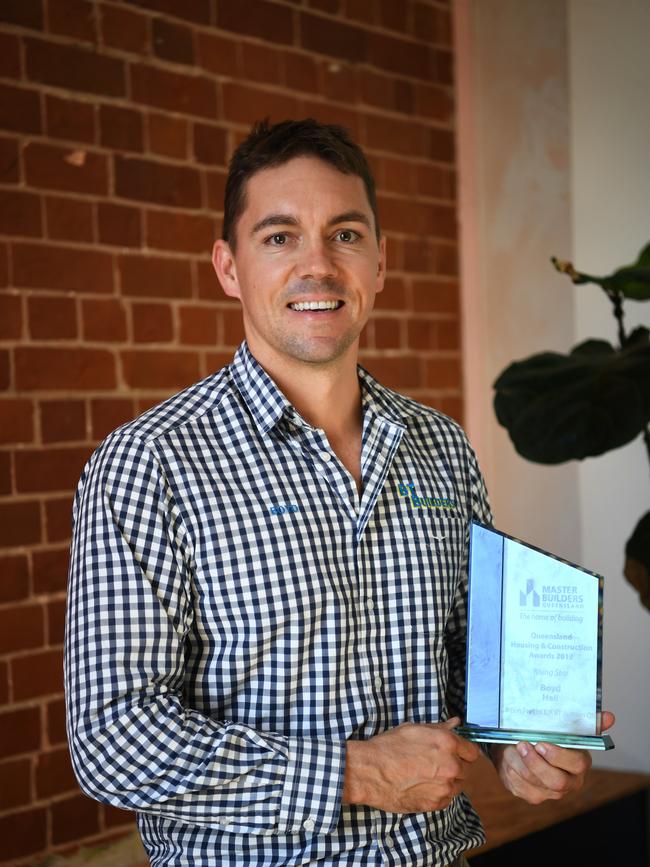 Local builder Boyd Hall has won the State Rising Star Award at Master Builders Awards