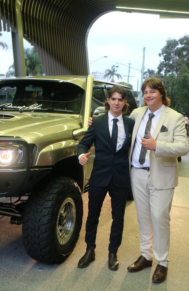 St John's College year 12 students arrive in style for their 2023 formal.