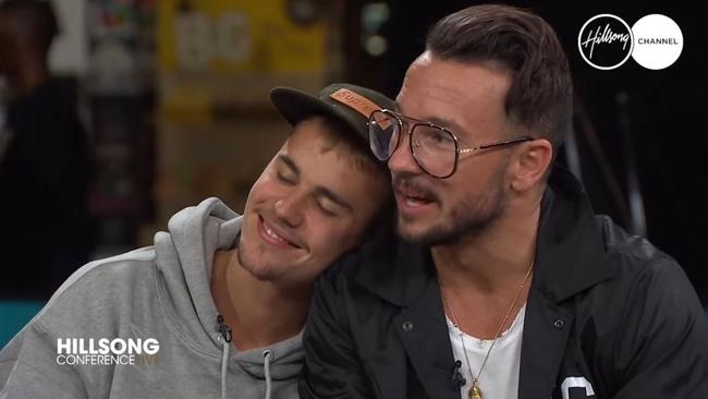 Justin Bieber and Carl Lentz at the Sydney Hillsong Church convention.