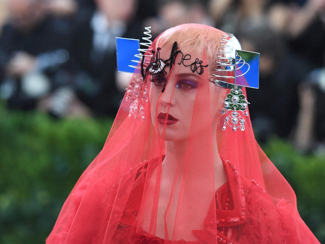 Remember when Katy Perry wore her album title on her forehead? Picture: AFP