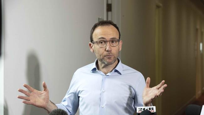 Adam Bandt will seek a clarification on the climate Bill ahead of a party room meeting. Picture: NCA NewsWire / Gary Ramage