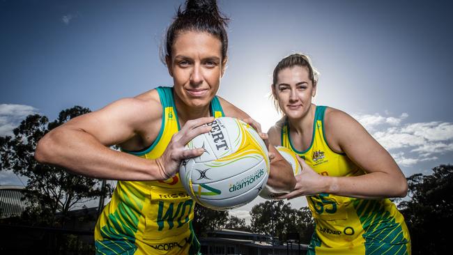 Collingwood players Ash Brazill and Sophie Garbin had added stress of having their Diamonds’ phone calls delayed this week. Picture: Jake Nowakowski