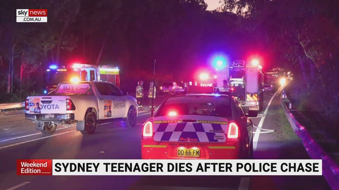 A teenager has died during Sydney police chase in Friday morning peak traffic