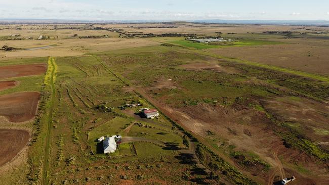 Soil covers land previously home to native grasslands at a conservation site in Truganina. Picture: Adrian Marshall