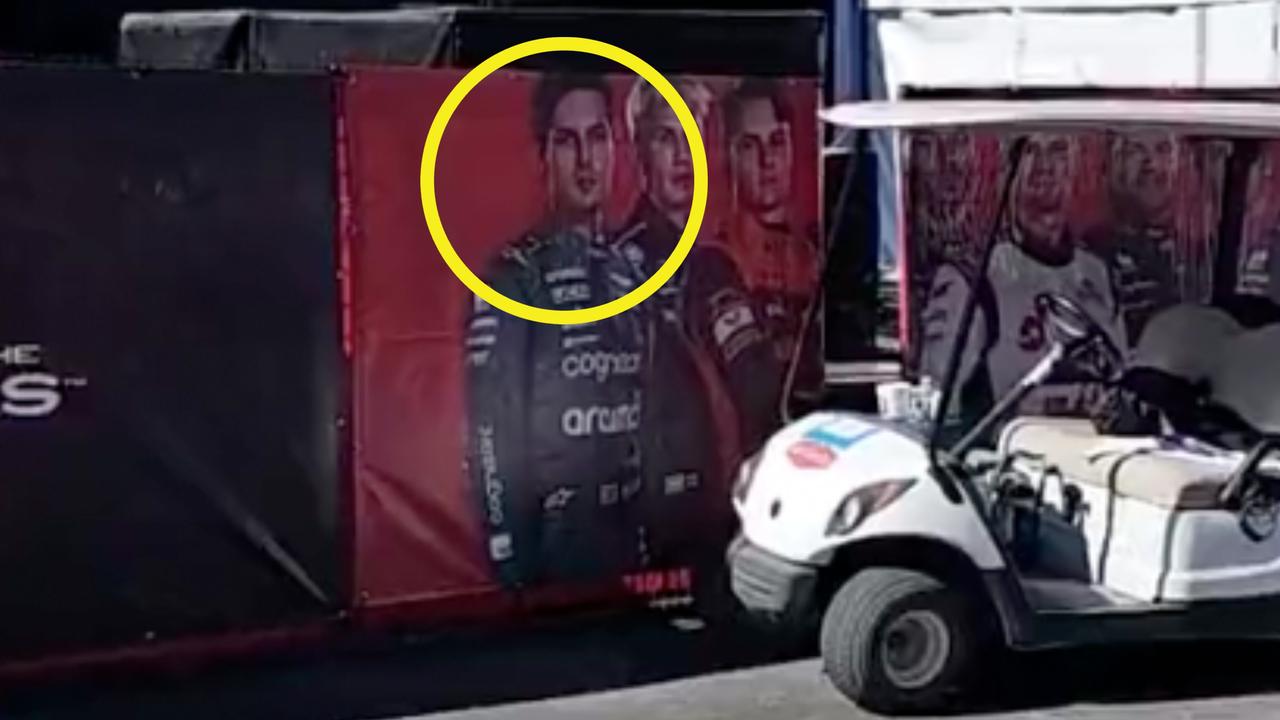 Lance Stroll was absent from promotional posters in Austin and replaced by Aston Martin's reserve driver. Picture: Supplied