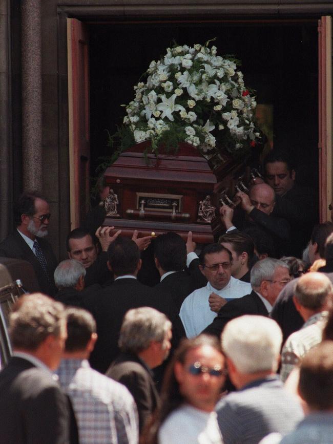 The funeral of Alphonse Gangitano in 1998