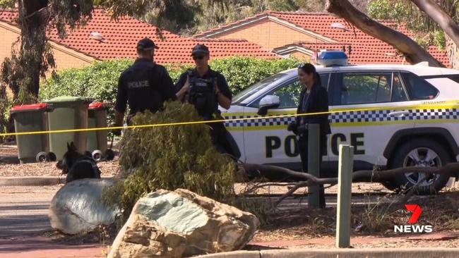 Three women are in hospital after being attacked with an axe and stabbed at Hackham West. Picture: 7NEWS