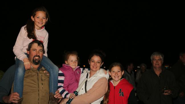 Allan, Mia, Tayla, Bella and Carissa Parker at Killarney Bonfire Night 2019.