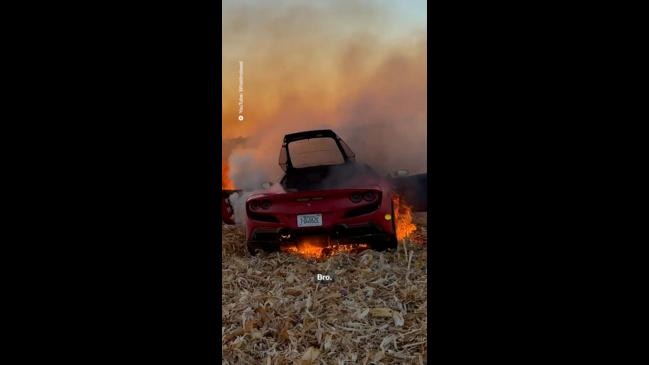 Man loses $400,000 when Ferrari bursts into flames