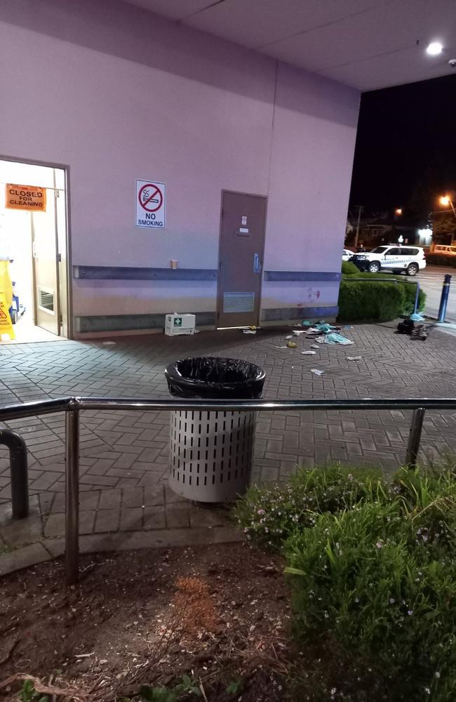 Aftermath of a serious wounding at Launceston's Kmart shopping centre at Racecourse Crescent, October 26, 2023. Picture: Supplied