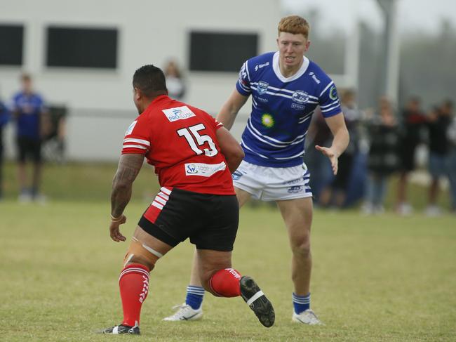 Wayne Vailoa carts it up for South West. Picture: Warren Gannon Photography