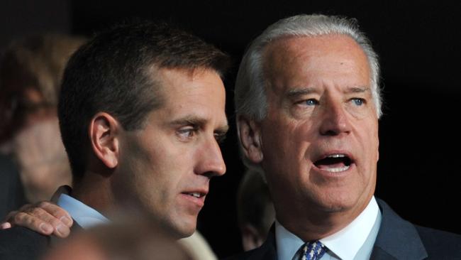 Mr Biden’s son Beau died of brain cancer in 2015. Picture: Paul J. Richards/AFP