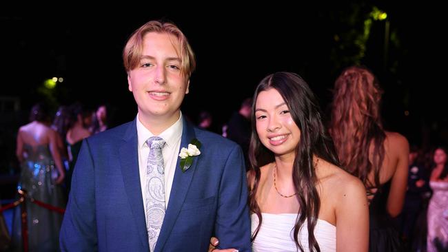 Ben Ward and Hannah Lun at the Emmanuel College class of 2025 formal at HOTA for Gold Coast at Large. Picture, Portia Large.