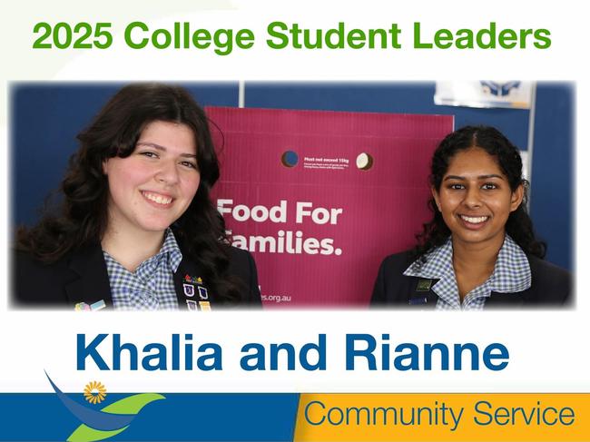 Aitken College 2025 Community service Student Leadership Team:Â Khalia and Rianne. Picture: Facebook