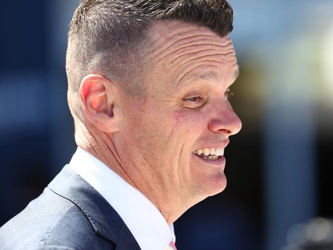 SYDNEY, AUSTRALIA - JANUARY 06: Trainer Joseph Pride celebrates after Sam Clipperton riding Excelladus wins Race 7 E-Group Protective Services during Sydney Racing at Royal Randwick Racecourse on January 06, 2024 in Sydney, Australia. (Photo by Jeremy Ng/Getty Images)