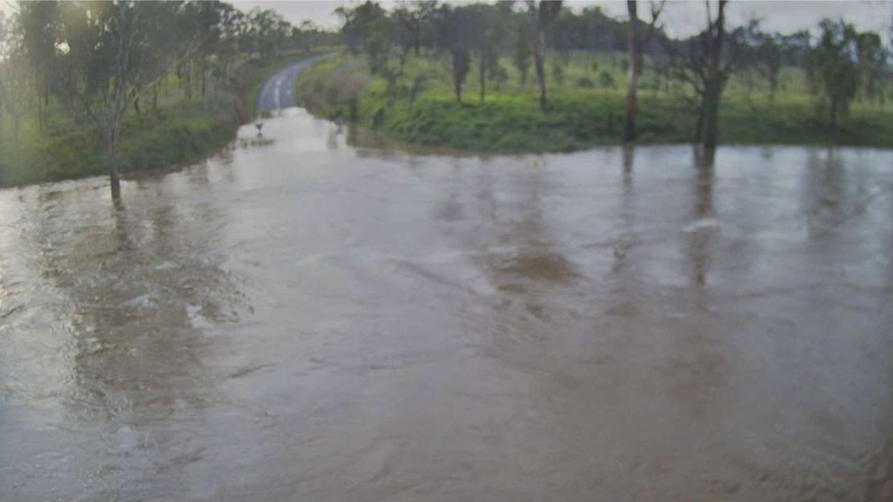 Flooding at Chinchilla-Wondai Road at the Boyne River just before 6am on Thursday, December 19.