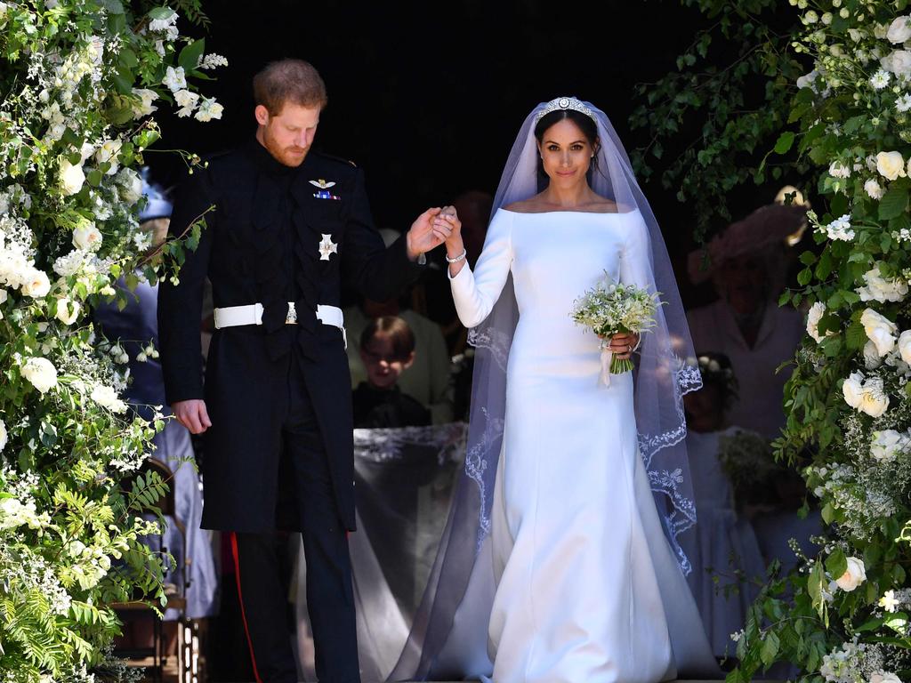 Harry and Meghan on their wedding day. Picture: Ben Stansall/AFP