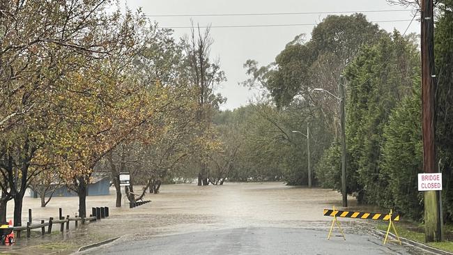 Several roads, including Chellaston Street, in Camden were closed on Monday due to floodwater. Picture: Ashleigh Tullis