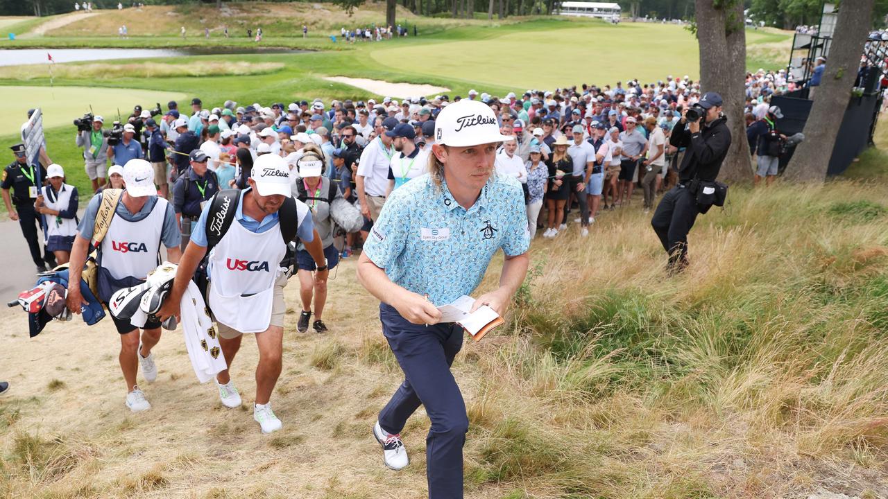 Huge galleries followed Cameron Smith at the US Open. Picture: Warren Little/Getty Images/AFP