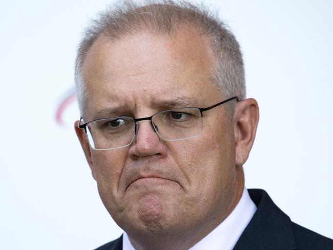 MELBOURNE, AUSTRALIA - NewsWire Photos NOVEMBER 16, 2020: Australian Prime Minister Scott Morrison speaks at the press conference at CSL Behring in Broadmeadows. Picture: NCA NewsWire / Sarah Matray