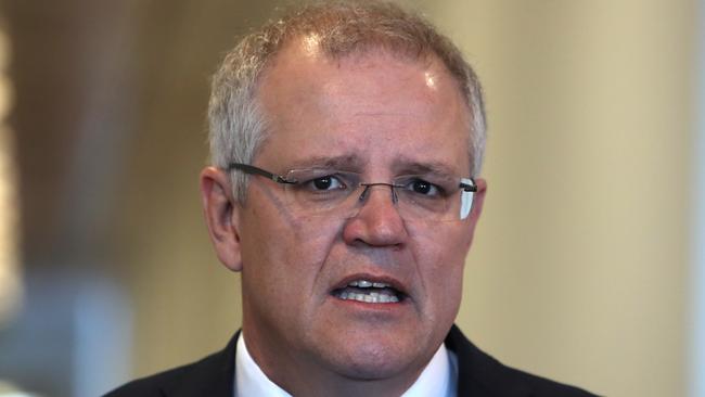 Scott Morrison at Parliament House this morning. Picture: Kym Smith.