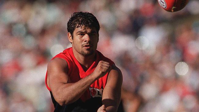 Footballer Jeff Farmer. AFL football - Melbourne vs Geelong match 20 May 2001. a/ct